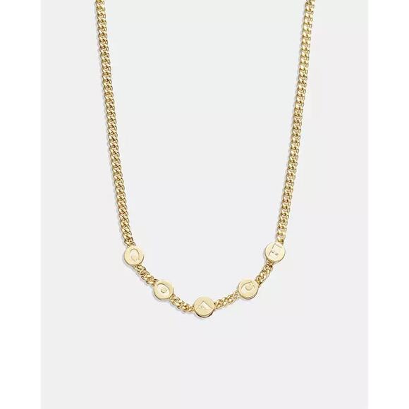 Coach Enamel Gold Chain Necklace Coach Letter
Charms NWT - Picture 1 of 10